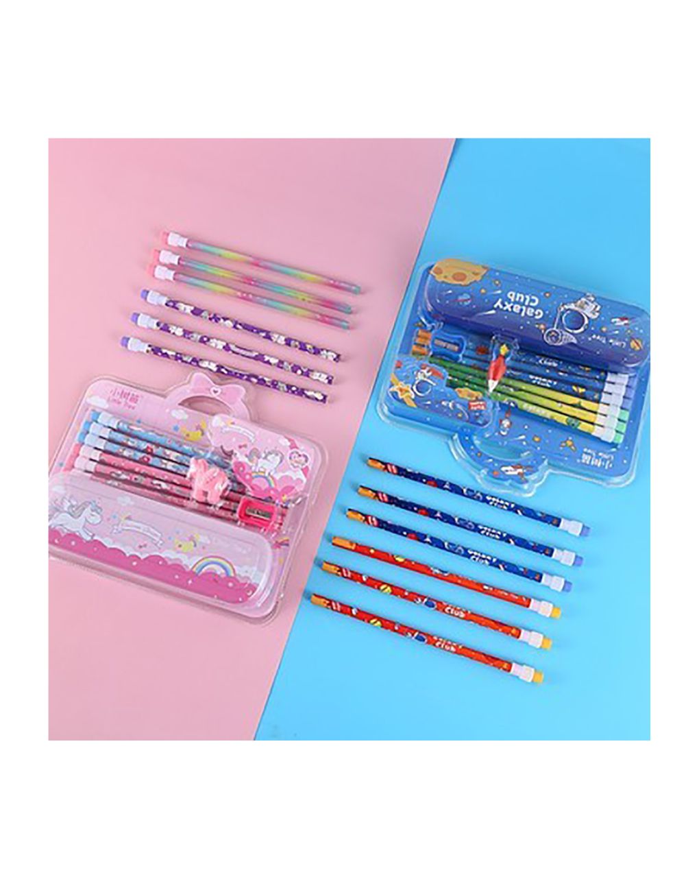 Space prince/ocean princess σχολικό σετ μολύβια σε μεταλλικό κασετίνα (2 σχέδια), lt8001 - LITTLE TREE