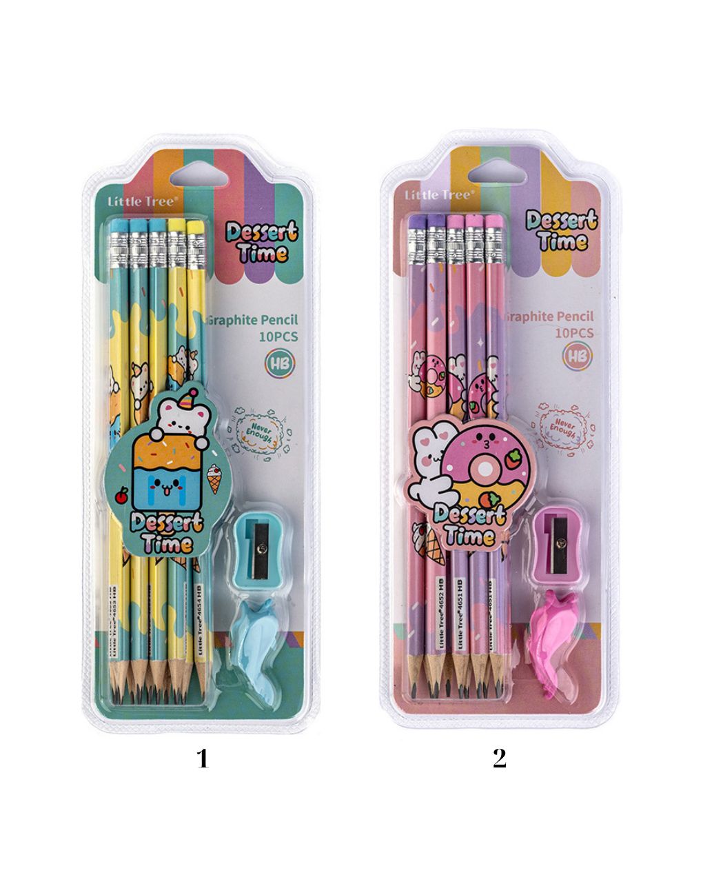 Desert time σετ 10 μολύβια hb με γόμα και ξύστρα (2 σχέδια), lt111015 - LITTLE TREE
