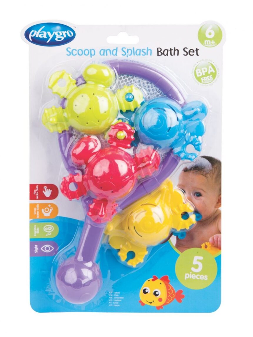 Playgro σετ παιχνίδι μπάνιου scoop and splash 6m+ - PLG