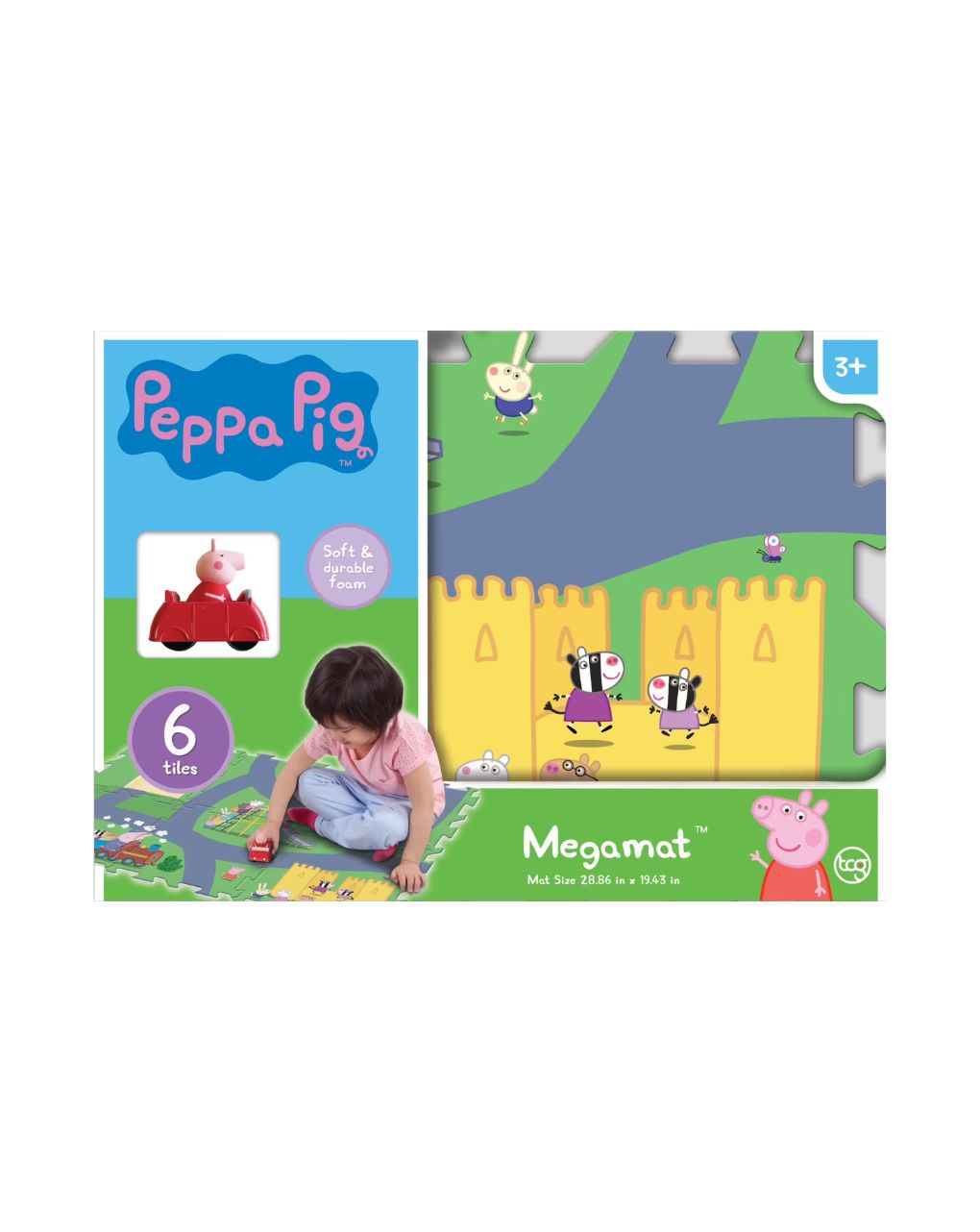 Giochi preziosi peppa pig megmat χαλάκι- 6 κομμάτια παζλ με οχηματάκι pp021000