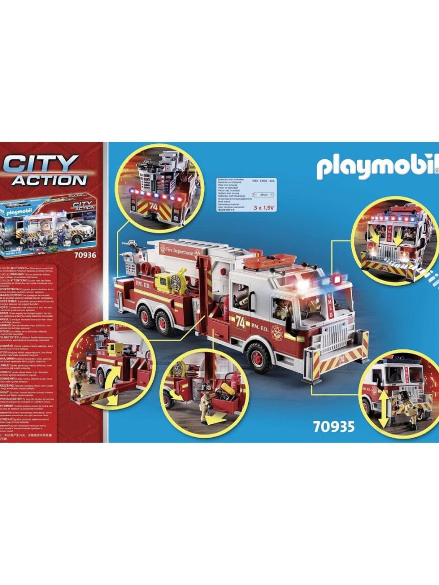 Playmobil city action us tower ladder: πυροσβεστικό όχημα 70935 - PLAYMOBIL : US RESCUE