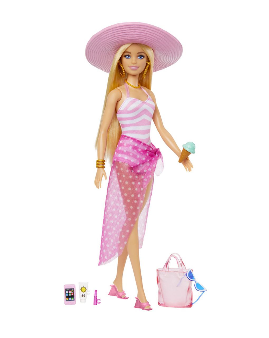 Mattel barbie beach glam με αξεσουάρ hpl73 - BARBIE