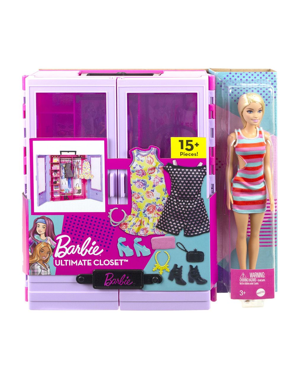 Mattel barbie νέα ντουλάπα της barbie με κούκλα hjl66