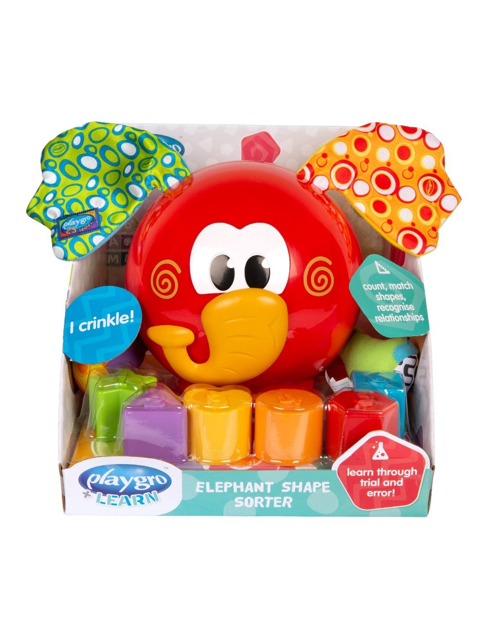 Playgro εκπαιδευτικός ελεφαντούλης shape sorter 0180262 - Playgro