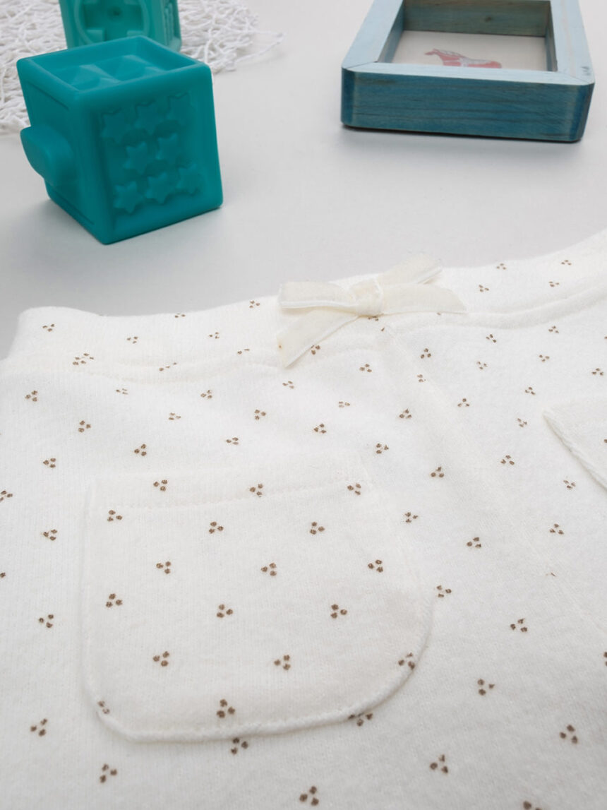 βρεφικό κολάν σενίλ λευκό με λουλούδια για κορίτσι - Prénatal