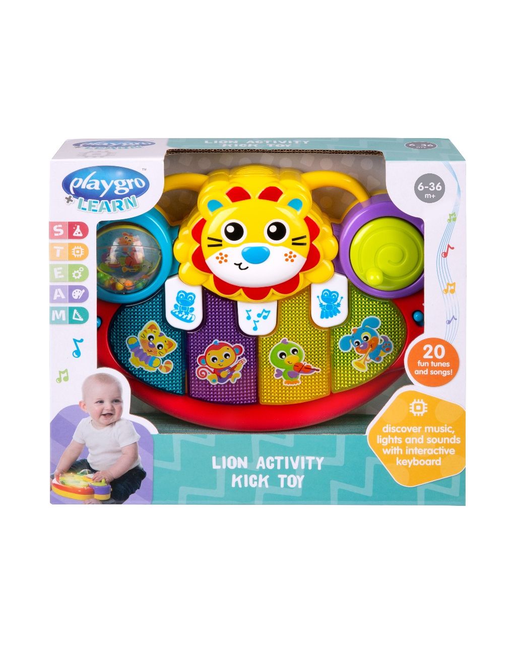 Playgro + learn διαδραστικό παιχνίδι πιάνο lion kick toy - Playgro