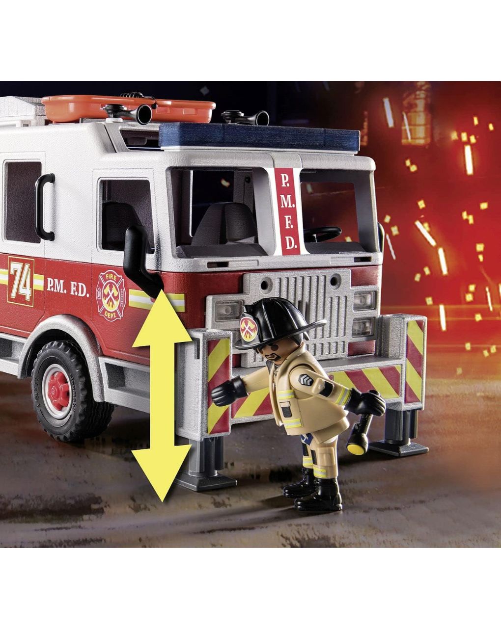 Playmobil city action us tower ladder: πυροσβεστικό όχημα 70935 - PLAYMOBIL : US RESCUE