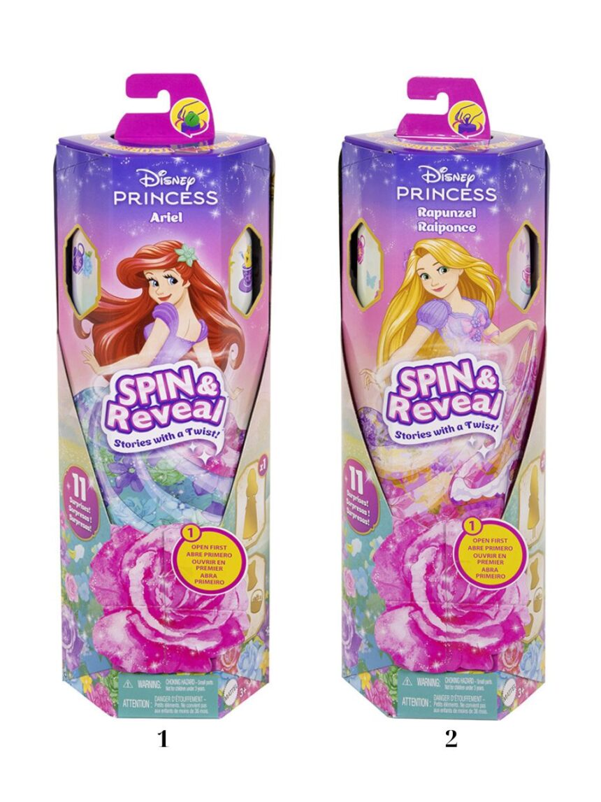 Mattel disney princess spin and reveal κούκλα με 11 εκπλήξεις (2 σχέδια) htv84 - Disney Princess