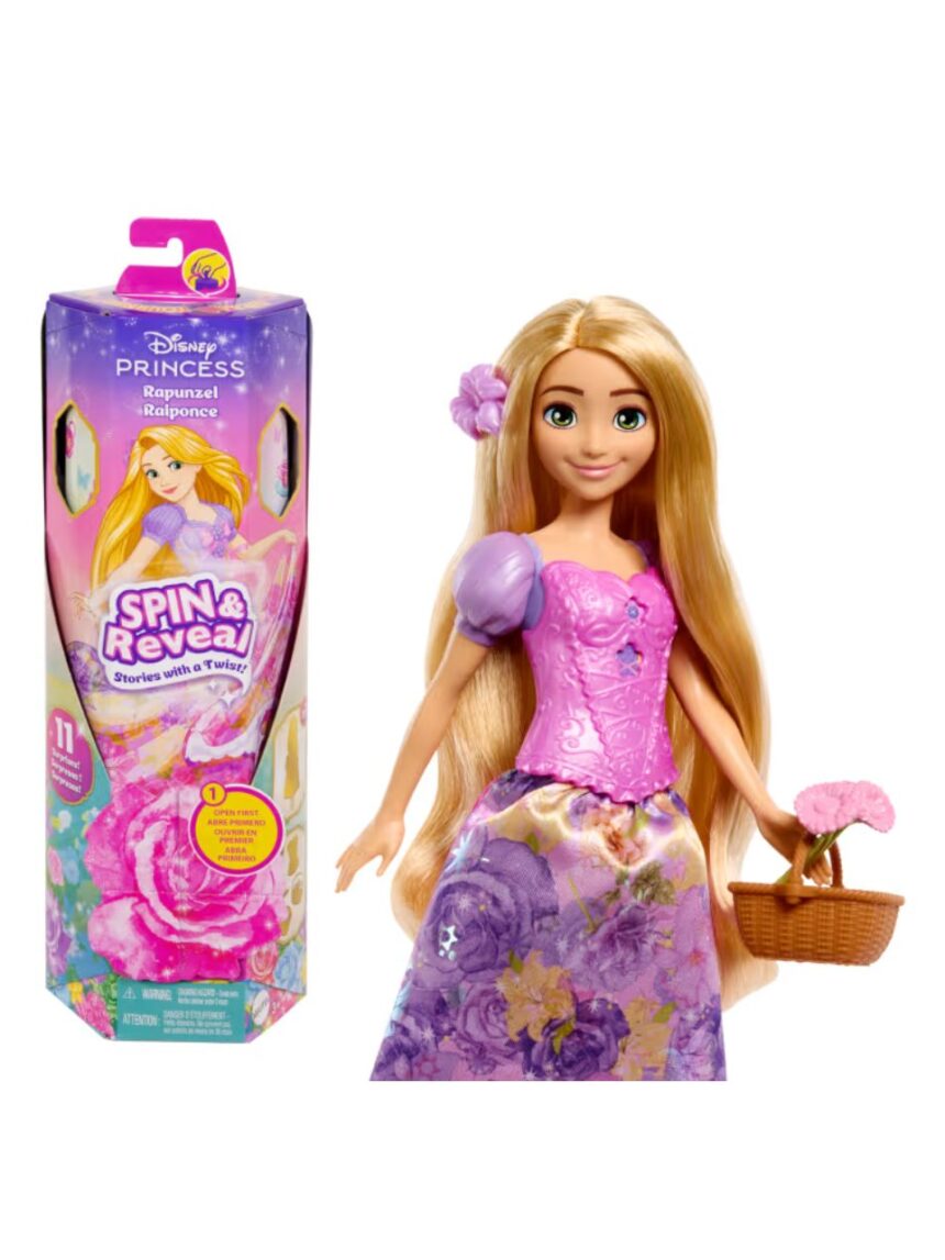 Mattel disney princess spin and reveal κούκλα με 11 εκπλήξεις (2 σχέδια) htv84 - Disney Princess