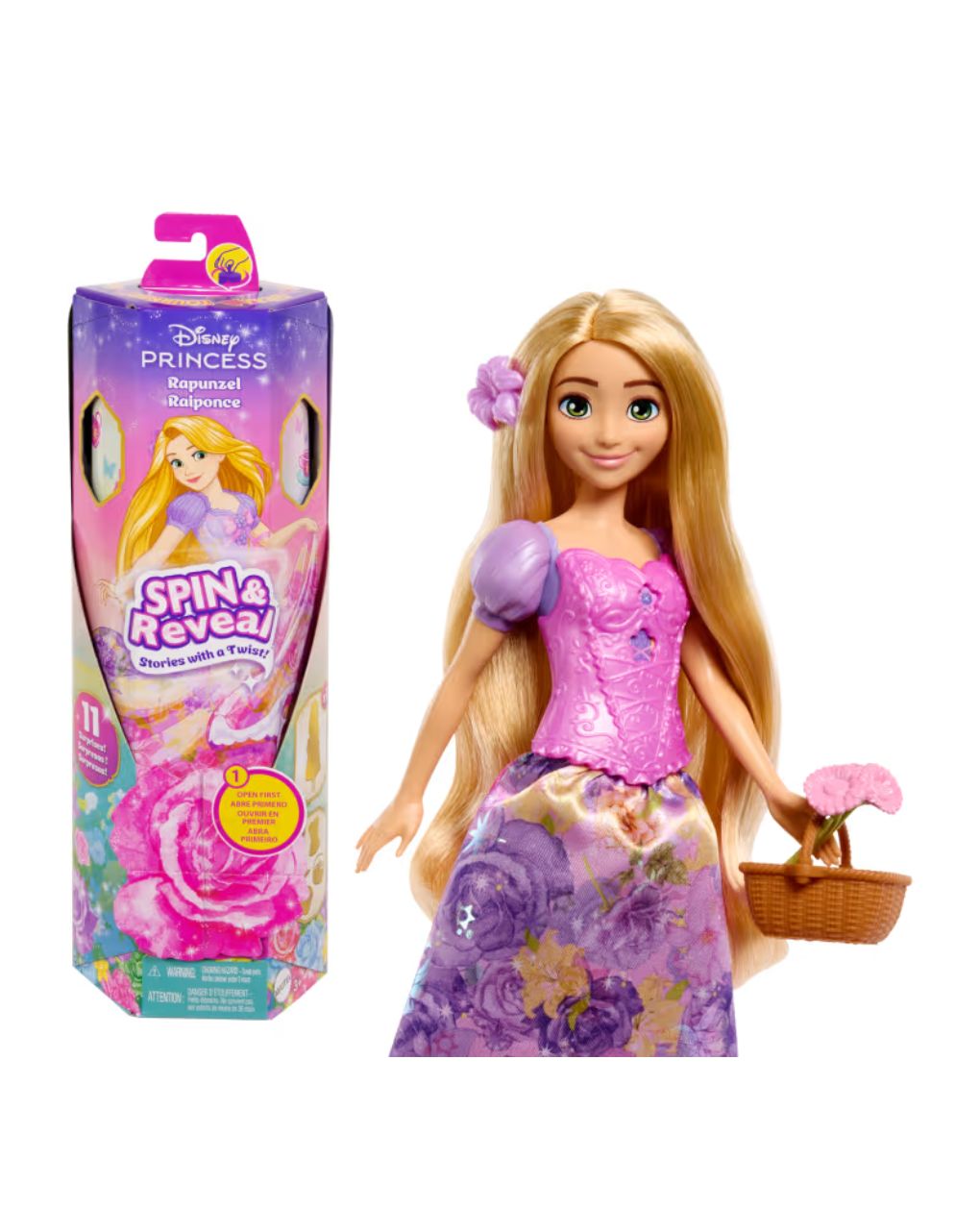 Mattel disney princess spin and reveal κούκλα με 11 εκπλήξεις (2 σχέδια) htv84 - Disney Princess