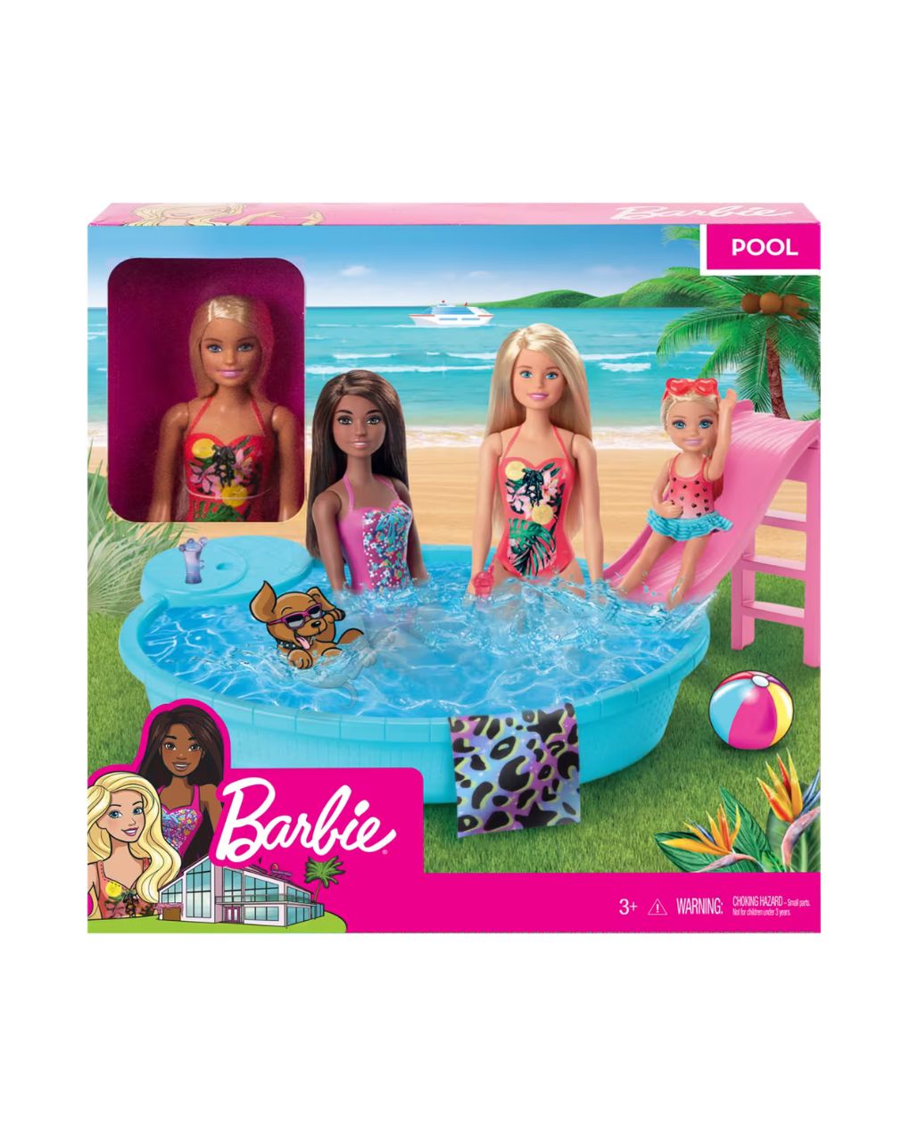 Mattel barbie εξωτική πισίνα με κούκλα hrj74