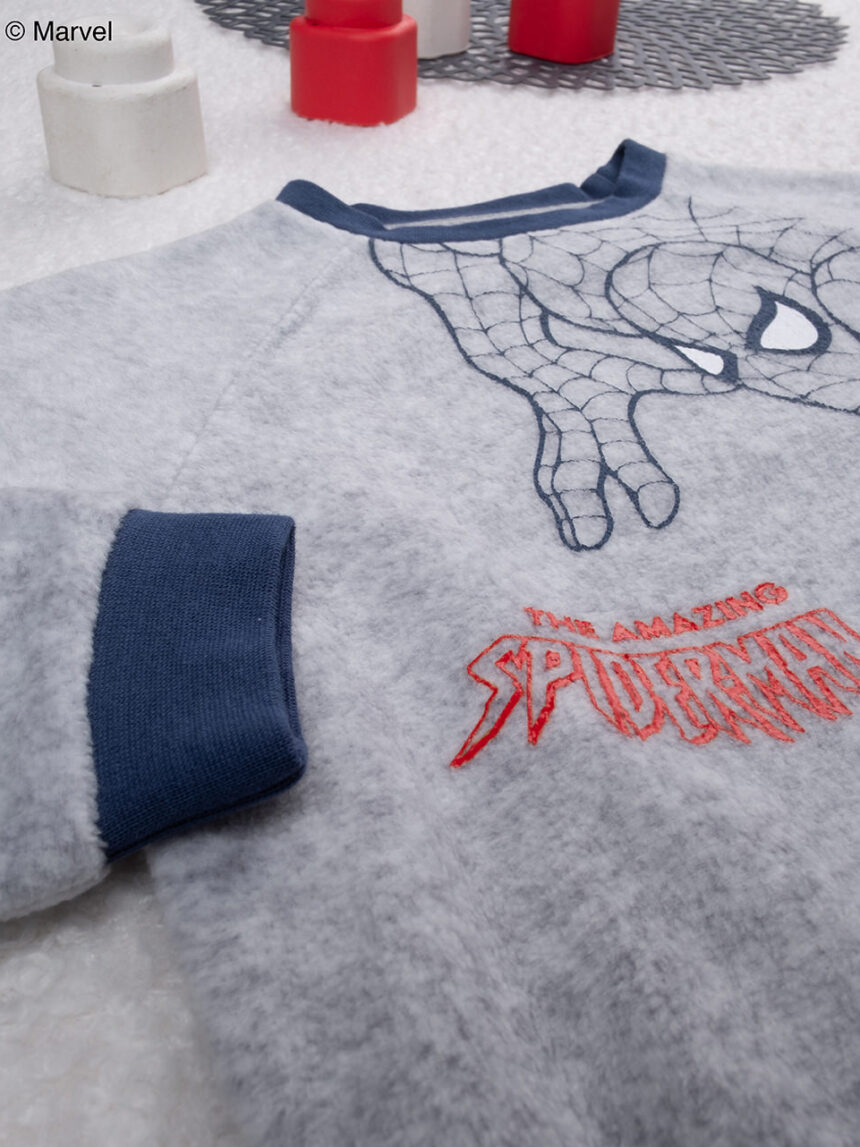 παιδική πιτζάμα fleece γκρι spiderman για αγόρι - Prénatal