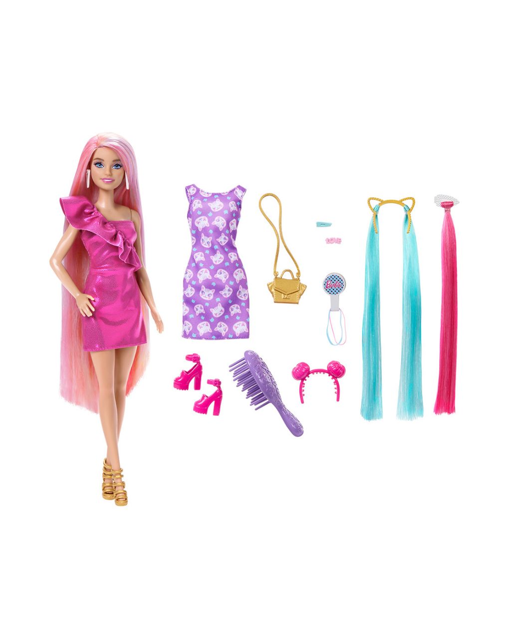 Mattel barbie κούκλα πολύχρωμα μαλλιά jdc85 - BARBIE