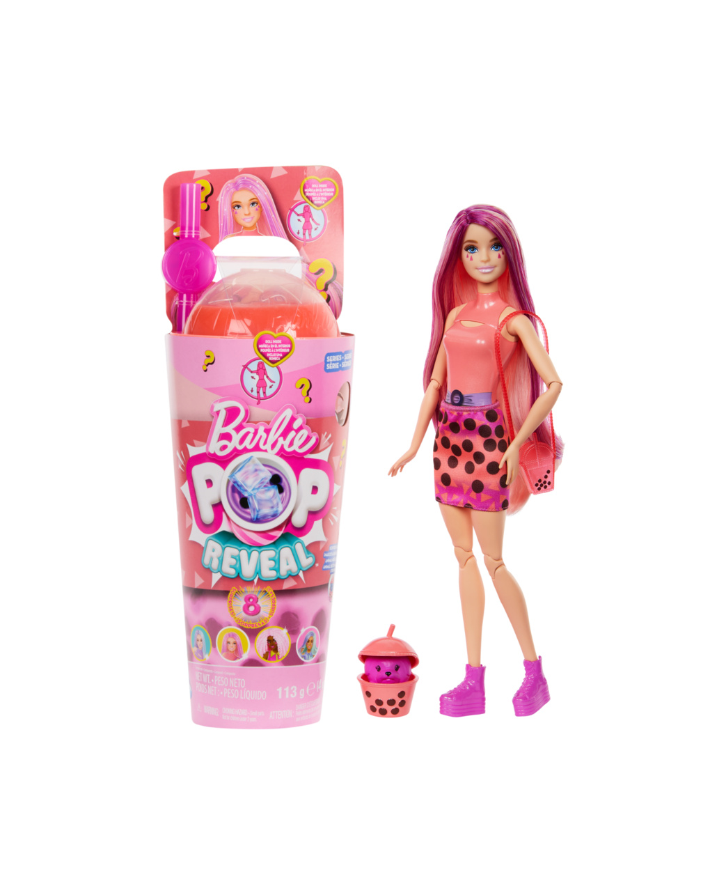 Mattel barbie bubble tea series κούκλα ρόφημα μάνγκο με 8 εκπλήξεις htj22