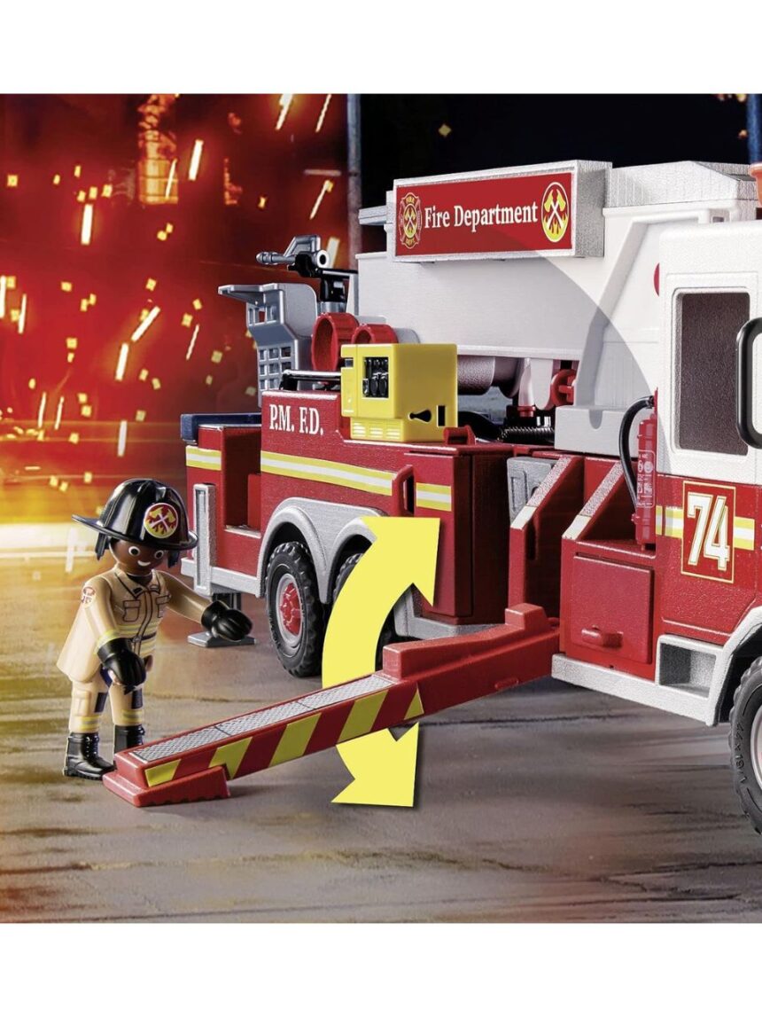 Playmobil city action us tower ladder: πυροσβεστικό όχημα 70935 - PLAYMOBIL : US RESCUE