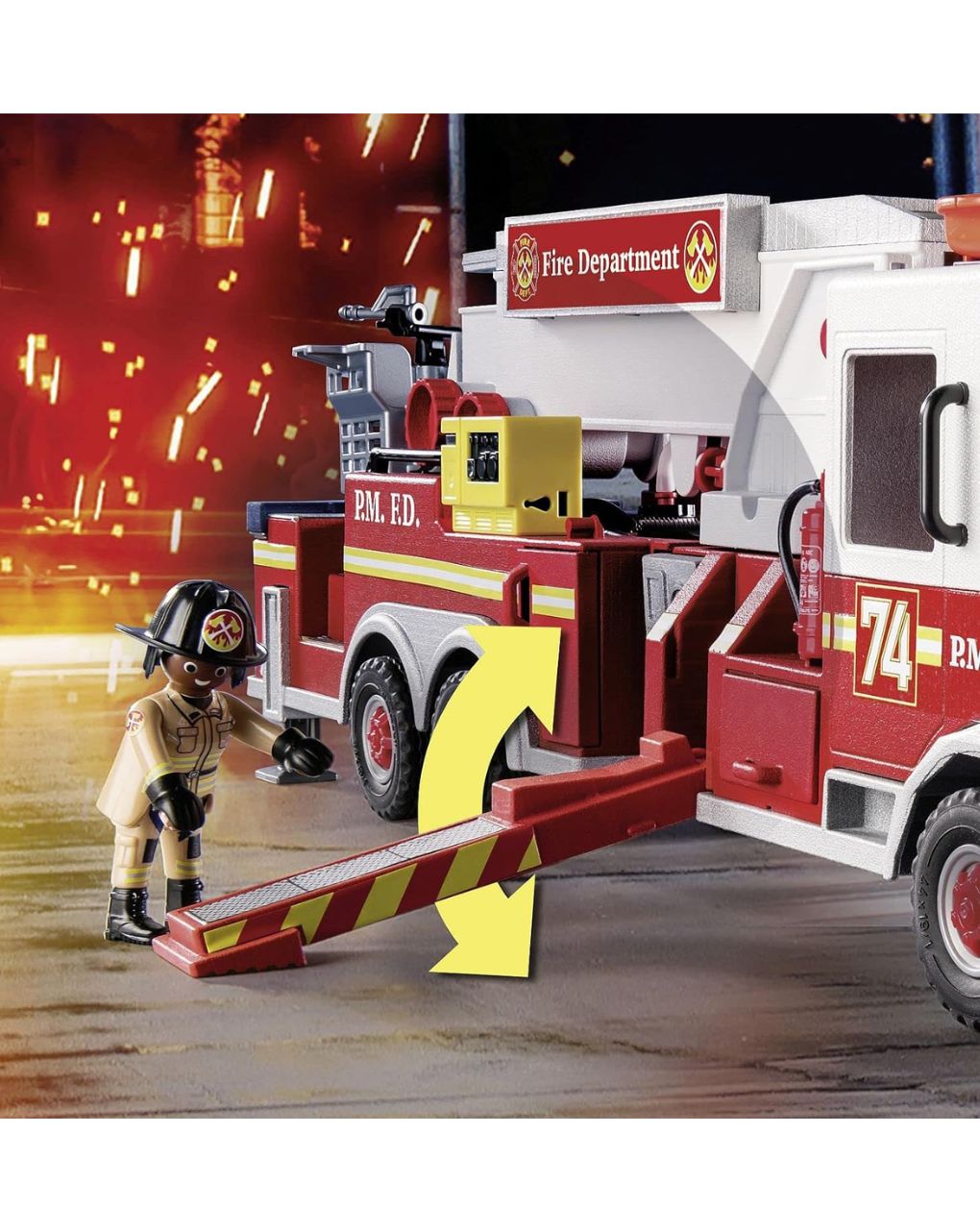 Playmobil city action us tower ladder: πυροσβεστικό όχημα 70935 - PLAYMOBIL : US RESCUE