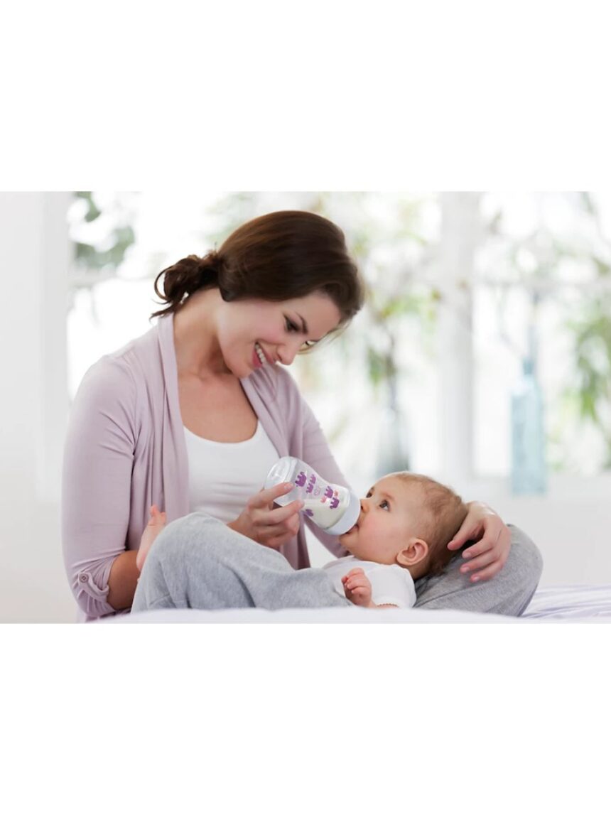 Philips avent σετ δώρου πλαστικό μπιμπερό 260ml +2 πιπίλεσ +1κλιπ elephant μωβ scd628/01 - Philips Avent