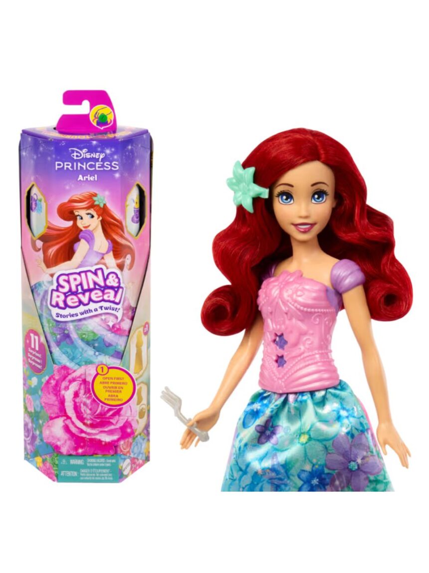 Mattel disney princess spin and reveal κούκλα με 11 εκπλήξεις (2 σχέδια) htv84 - Disney Princess