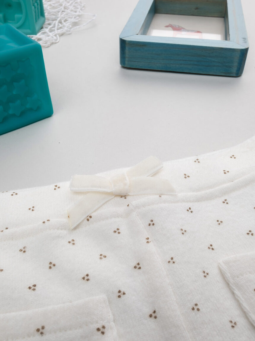 βρεφικό κολάν σενίλ λευκό με λουλούδια για κορίτσι - Prénatal