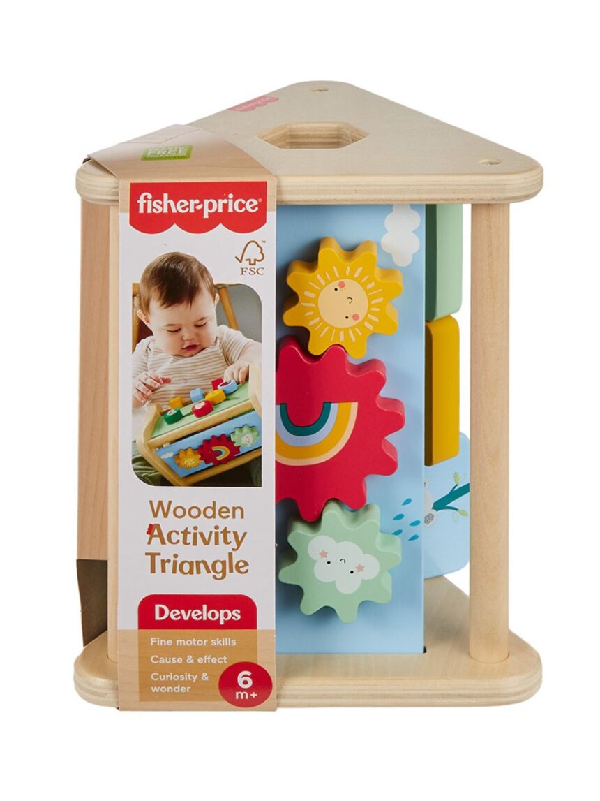 Mattel fisher-price ξύλινο παιχνίδι δραστηριότητας triangle baby fine motor toy hyg48 - Fisher-Price