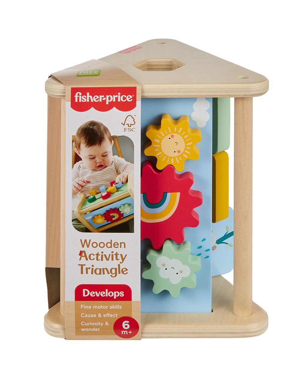 Mattel fisher-price ξύλινο παιχνίδι δραστηριότητας triangle baby fine motor toy hyg48 - Fisher-Price