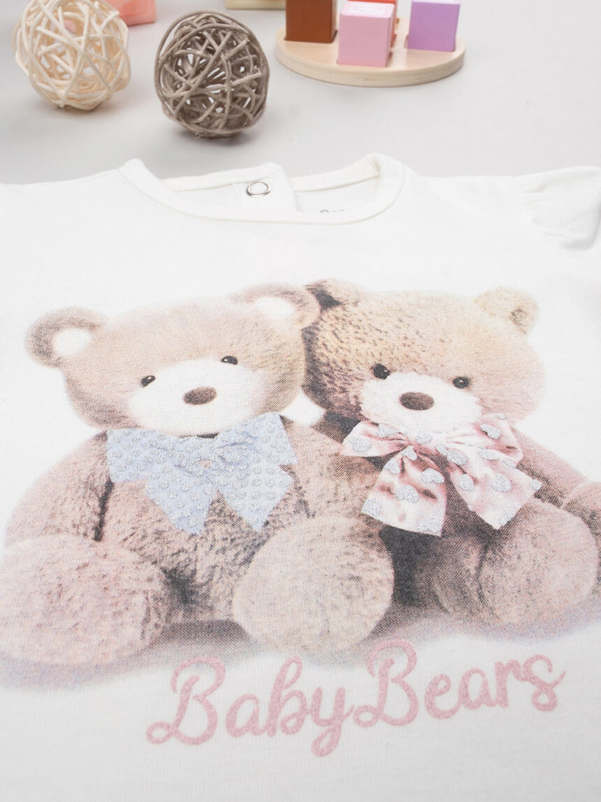 βρεφική μπλούζα λευκή baby bears για κορίτσι - Prénatal