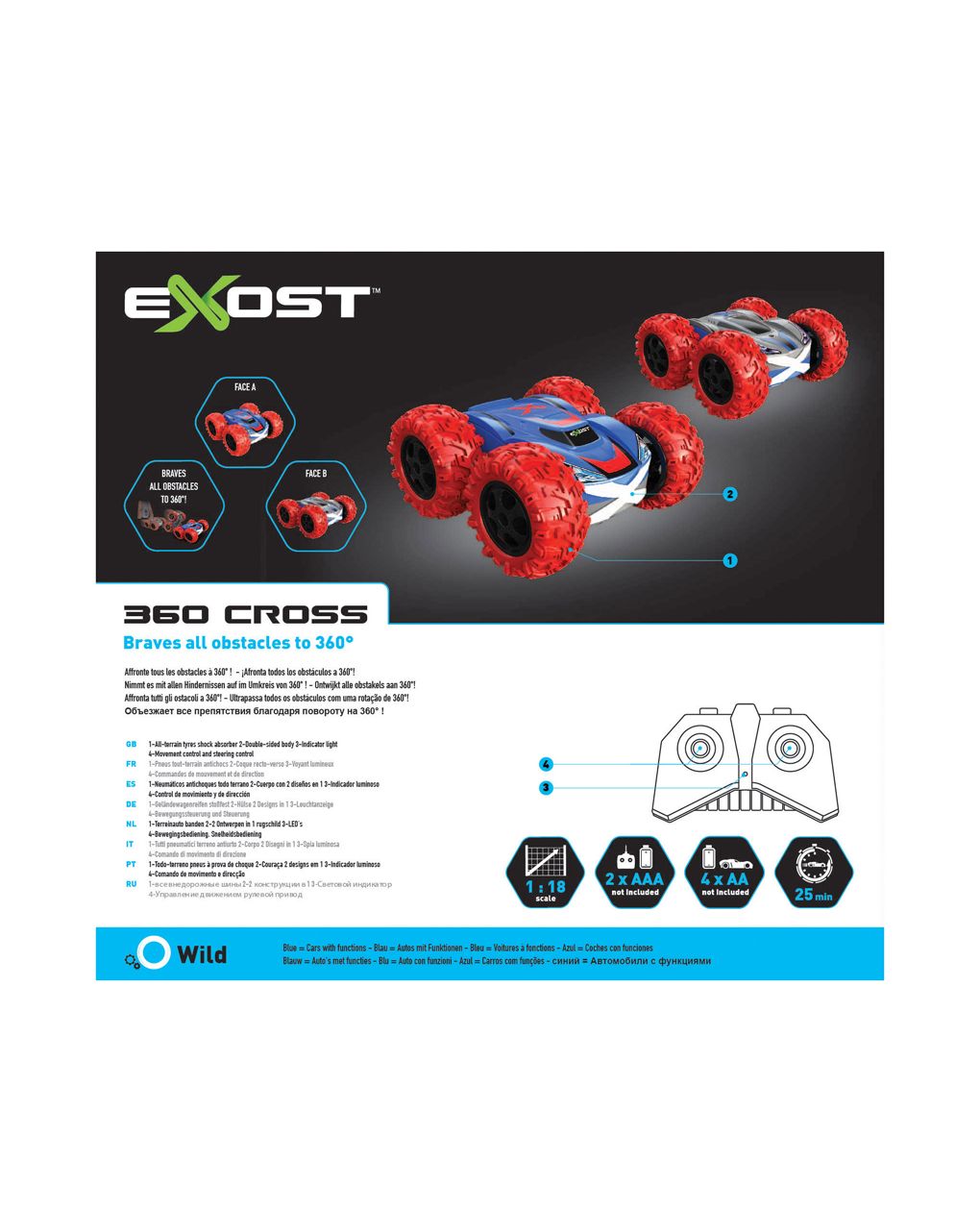 Exost τηλεκατευθυνόμενο αυτοκίνητο r/c 360 1:18 cross ii red 7530-20258 - Exost