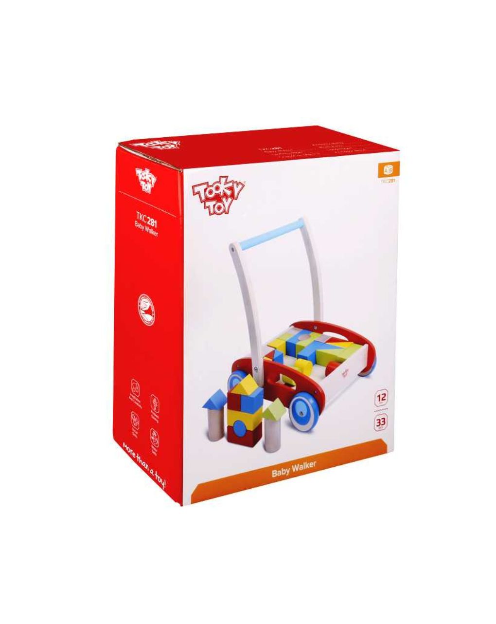 Tooky toy ξύλινη περπατούρα με τουβλάκια tkc281 - TOOKY TOY