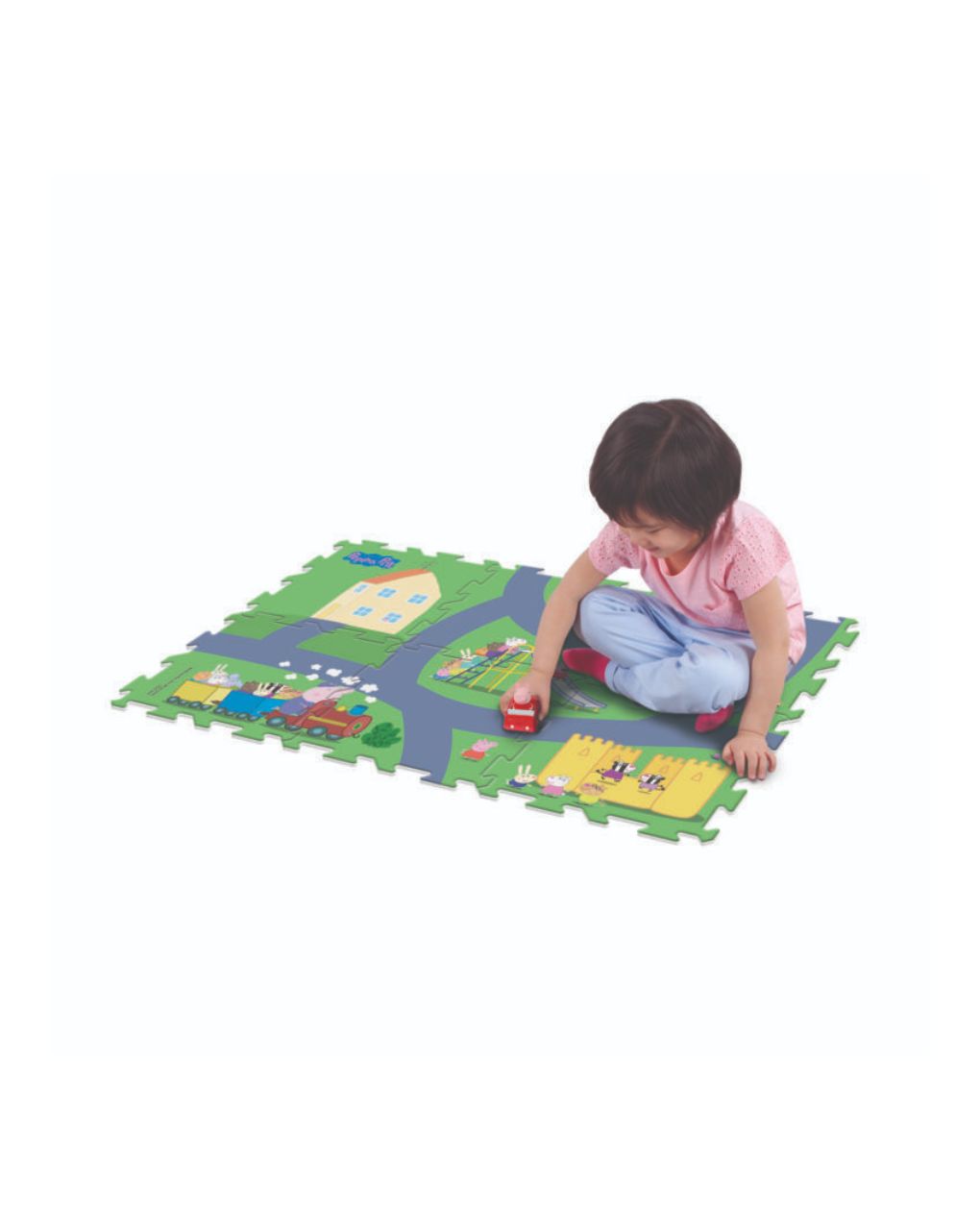 Giochi preziosi peppa pig megmat χαλάκι- 6 κομμάτια παζλ με οχηματάκι pp021000 - Peppa Pig