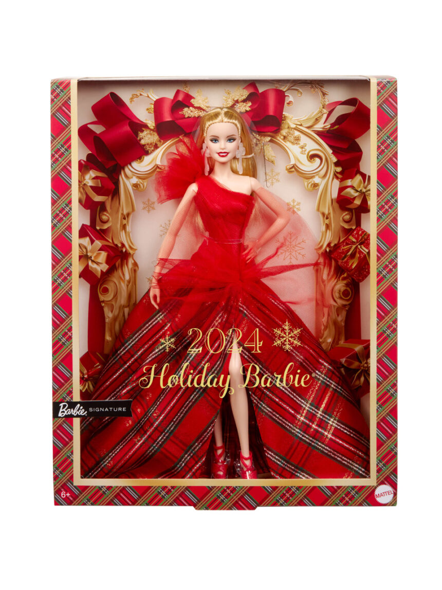 Mattel barbie συλλεκτική barbie, 2024 holiday barbie fashion doll hrm61 - BARBIE