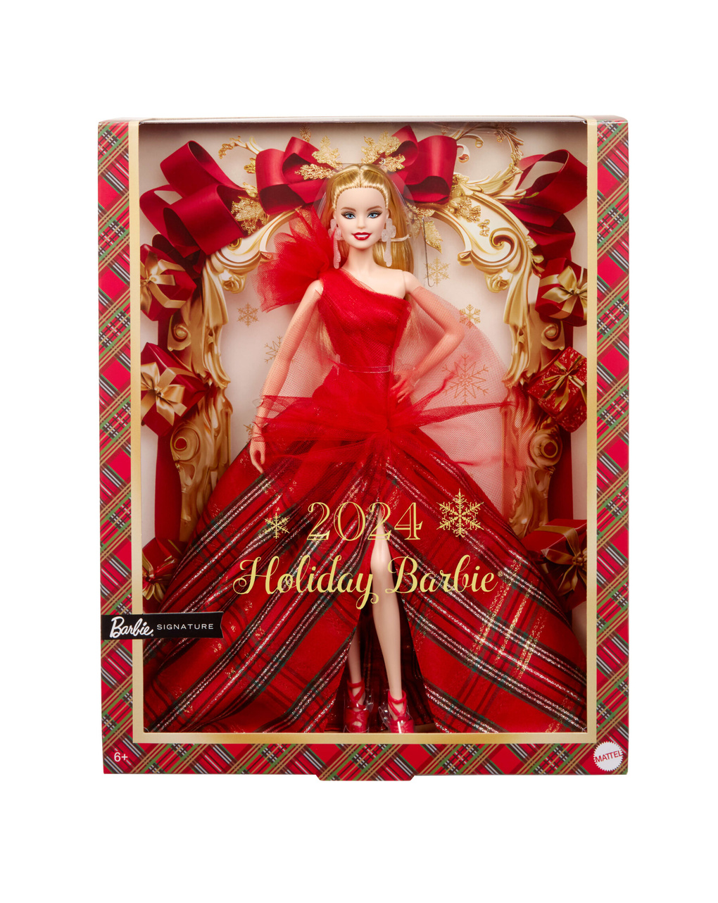 Mattel barbie συλλεκτική barbie, 2024 holiday barbie fashion doll hrm61