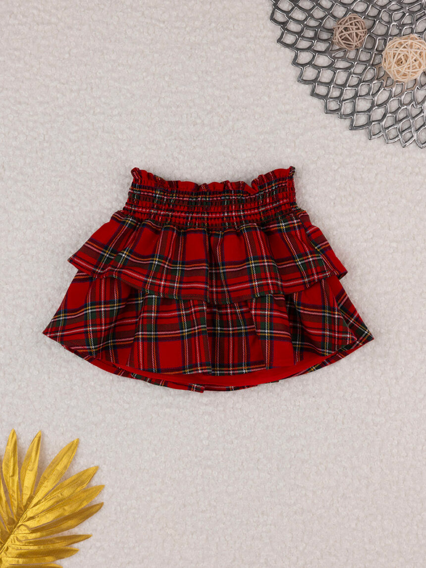 βρεφική φούστα κόκκινη tartan classic για κορίτσι - Prénatal