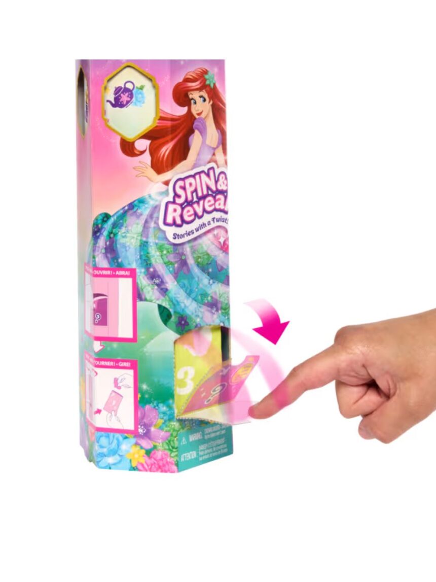 Mattel disney princess spin and reveal κούκλα με 11 εκπλήξεις (2 σχέδια) htv84 - Disney Princess