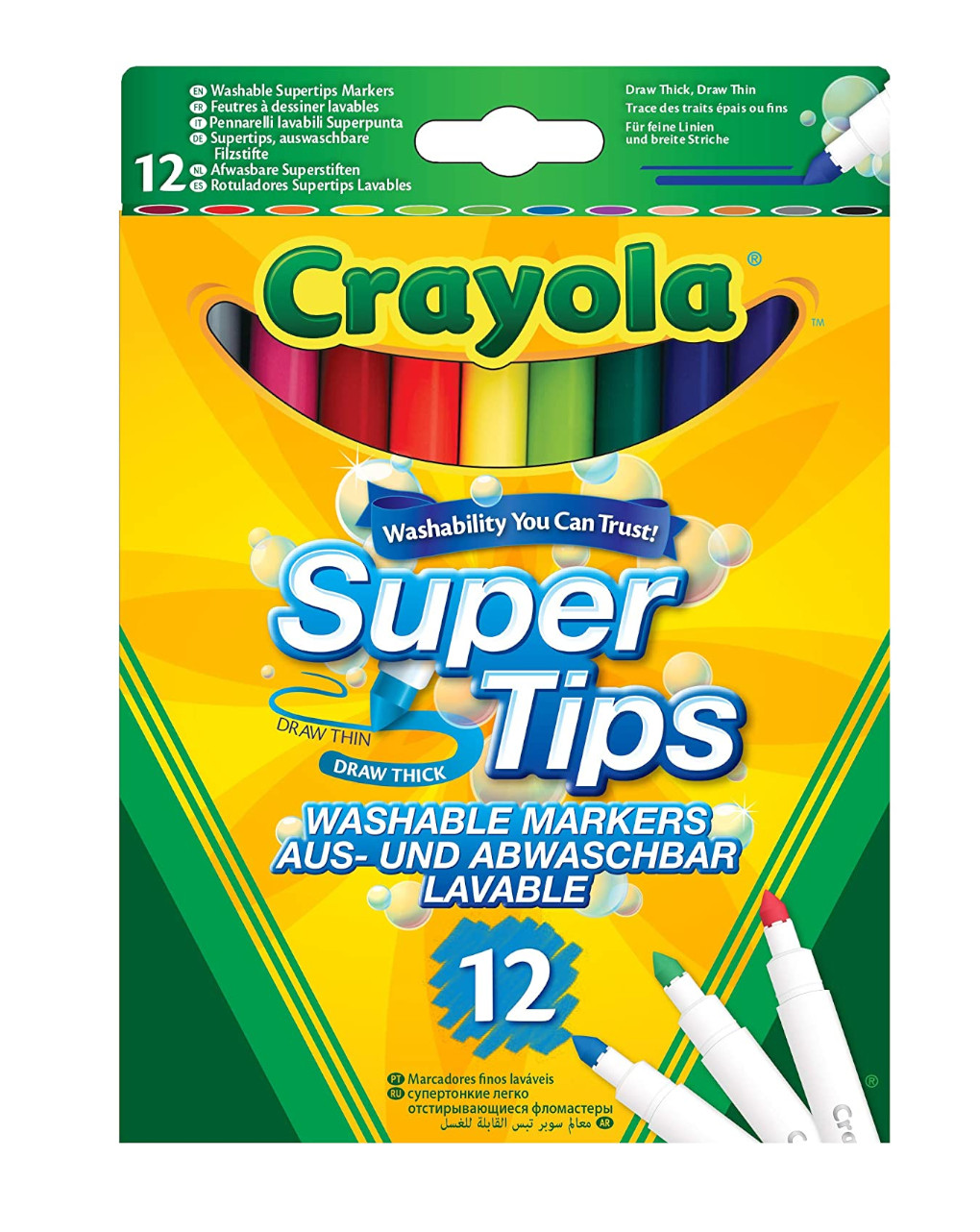 Giochi preziosi crayola 12 λεπτοί μαρκαδόροι πλενόμενοι 7509 - Crayola