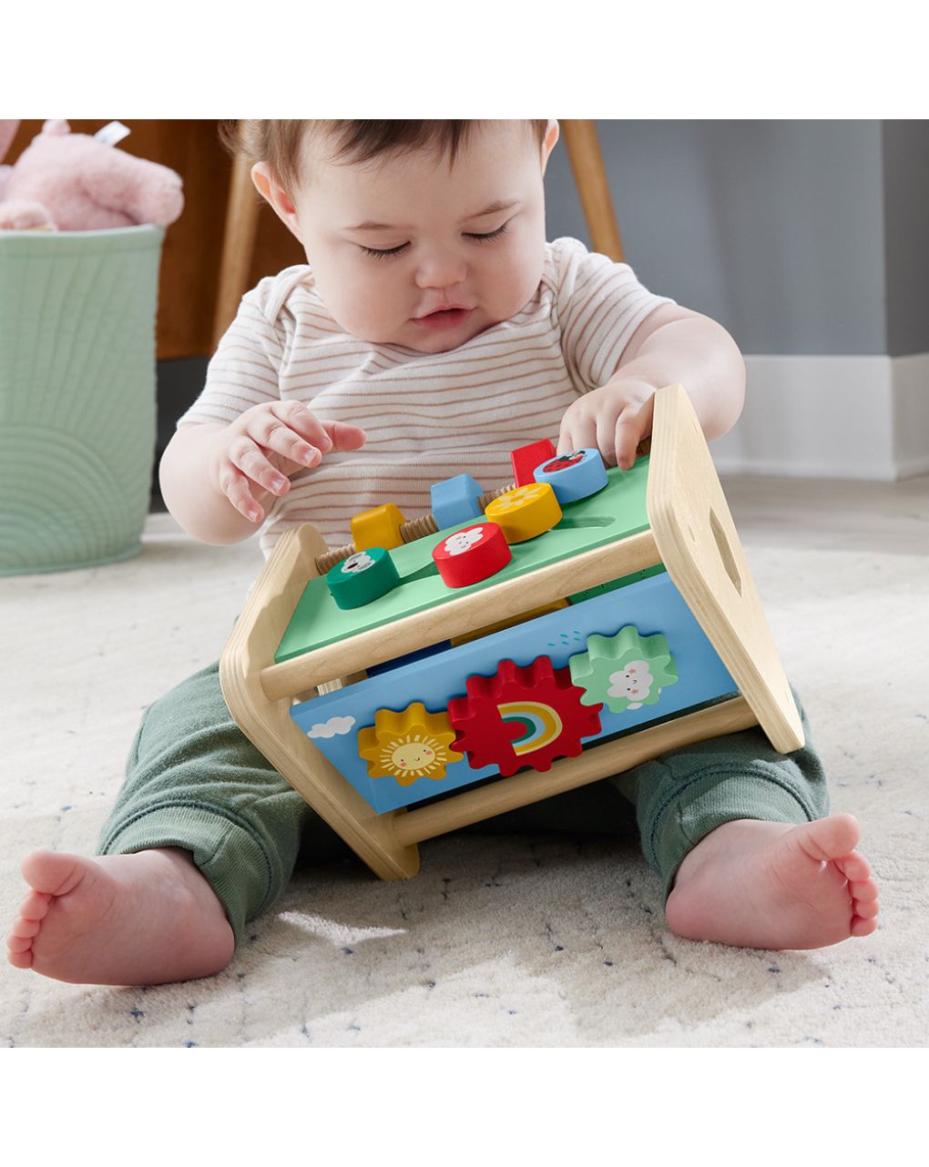 Mattel fisher-price ξύλινο παιχνίδι δραστηριότητας triangle baby fine motor toy hyg48 - Fisher-Price