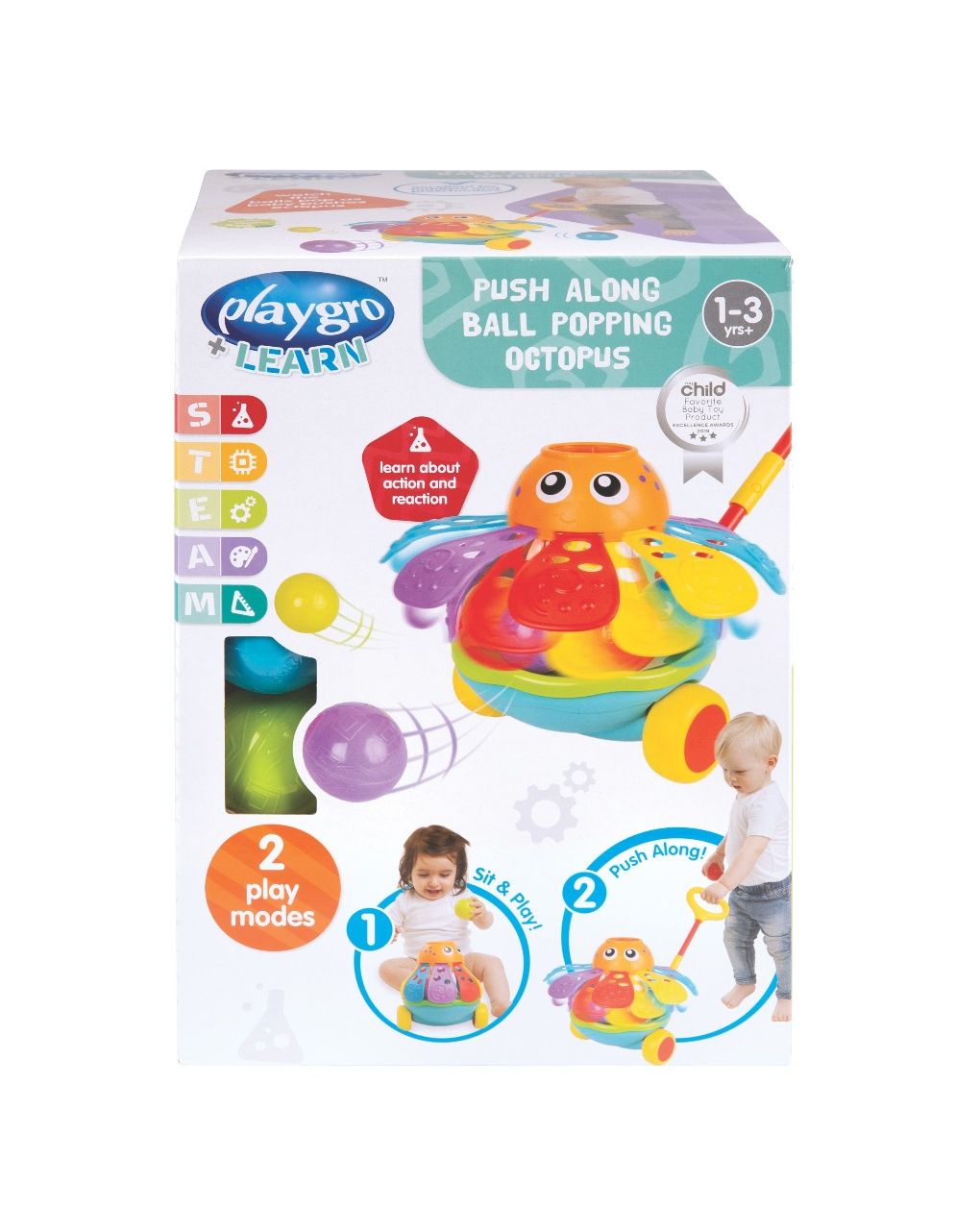 Playgro push along ball popping octopus pg4086374 - Playgro