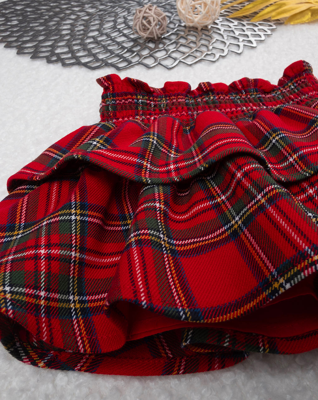 βρεφική φούστα κόκκινη tartan classic για κορίτσι - Prénatal