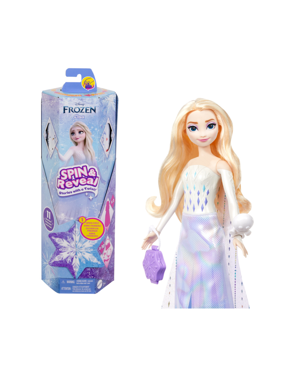 Mattel disney frozen spin & reveal κούκλα έλσα με 11 εκπλήξεις htg25 - FROZEN