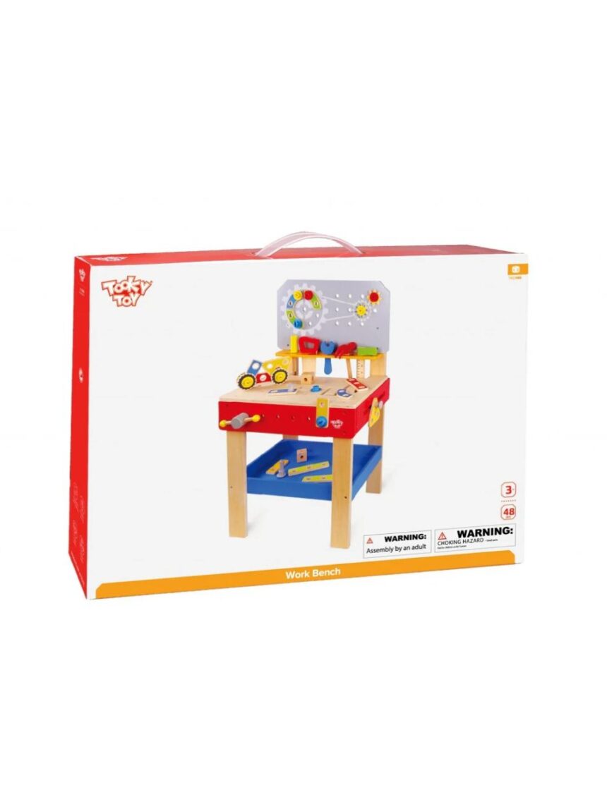 Tooky toy ξύλινος μεγάλος πάγκος εργαλείων tkc466 - TOOKY TOY