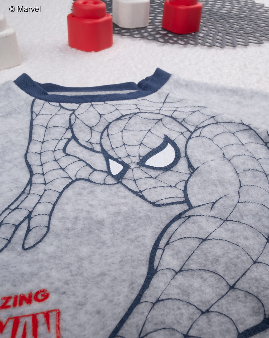 παιδική πιτζάμα fleece γκρι spiderman για αγόρι - Prénatal