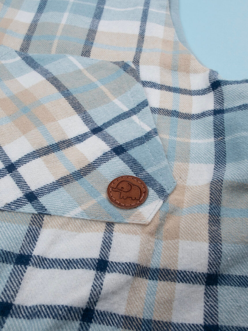 βρεφική σαλοπέτα καρό μπλε/μπεζ για αγόρι - Prénatal