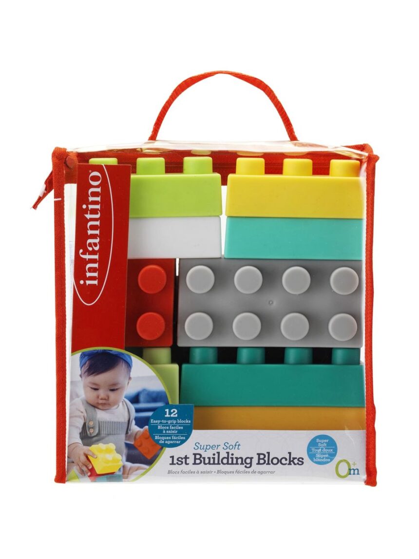 Infantino εκπαιδευτικό παιχνίδι τουβλάκια super soft 1st building blocks b-315058 - INFANTINO