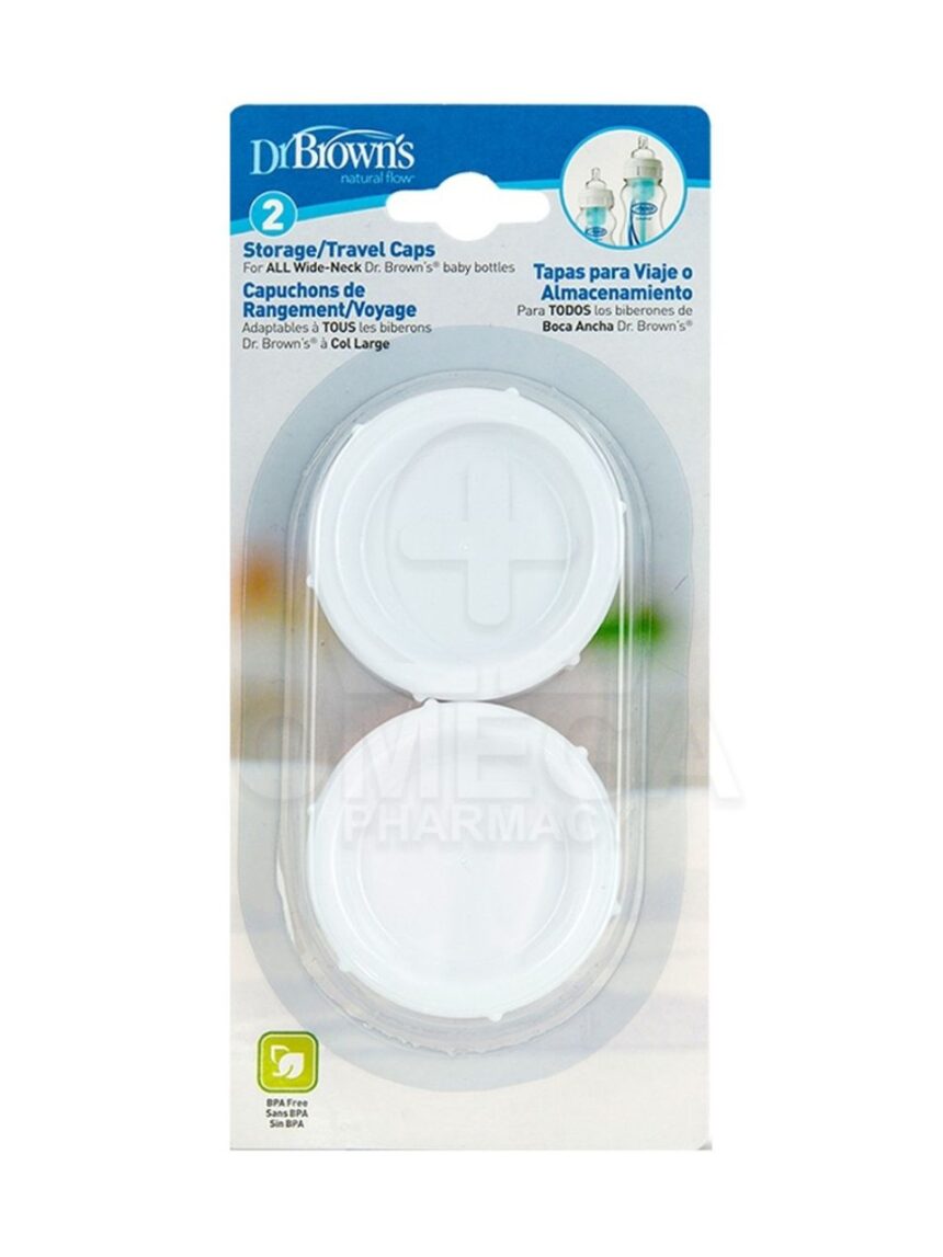 Dr.brown's καπάκι ταξιδίου για μπιμπερό με φαρδύ λαιμό 2τμχ - Dr Browns