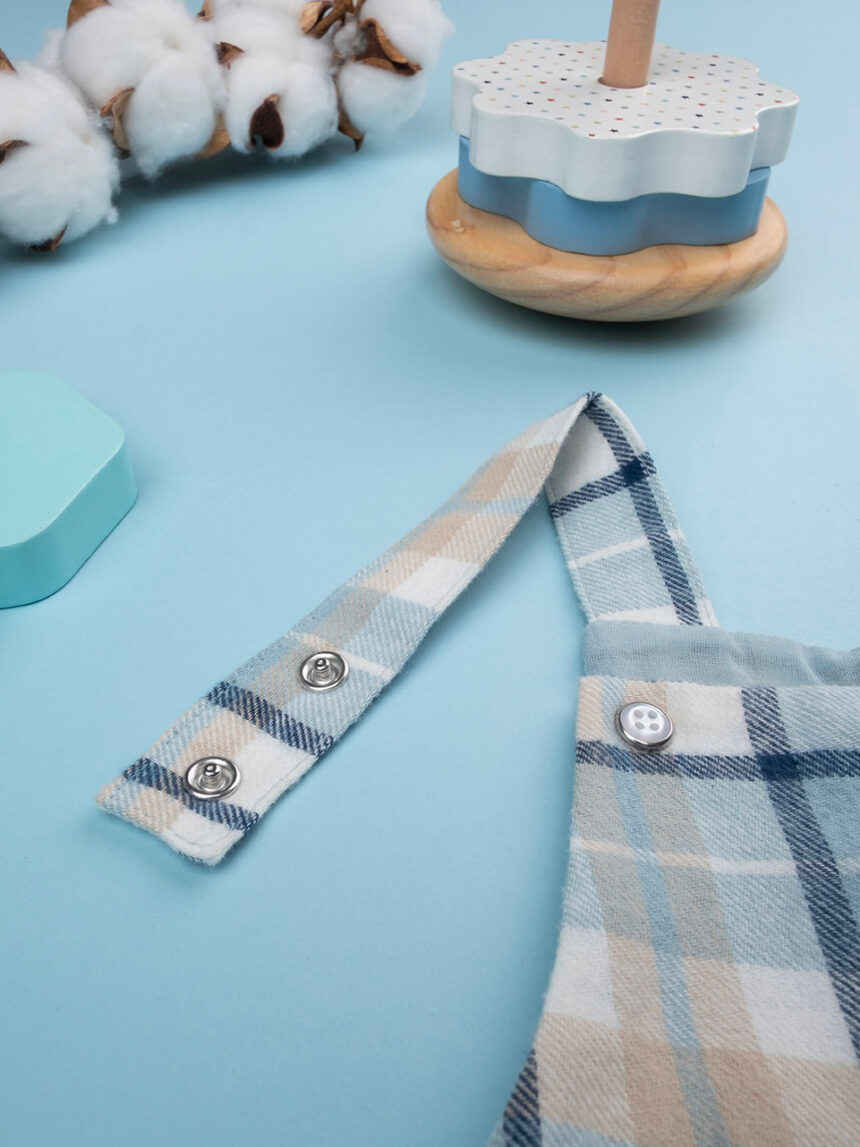 βρεφική σαλοπέτα καρό μπλε/μπεζ για αγόρι - Prénatal