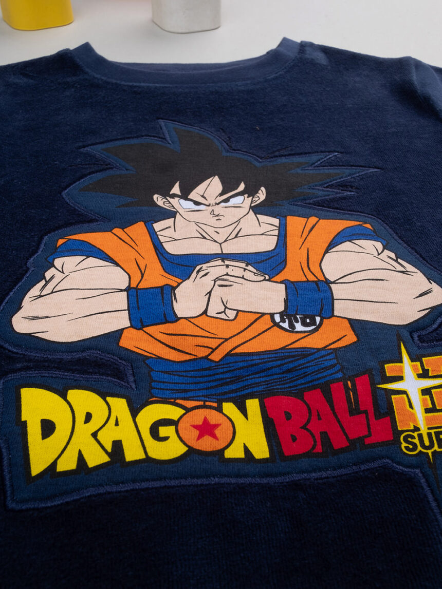 παιδική πιτζάμα σενίλ μπλε/πορτοκαλί dragon ball για αγόρι - Prénatal