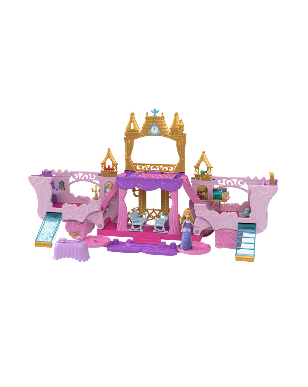 Mattel disney princess mini κούκλες-άμαξα/καστράκι 2 σε 1 hwx17 - Disney Princess, PRINCIPESSE DISNEY