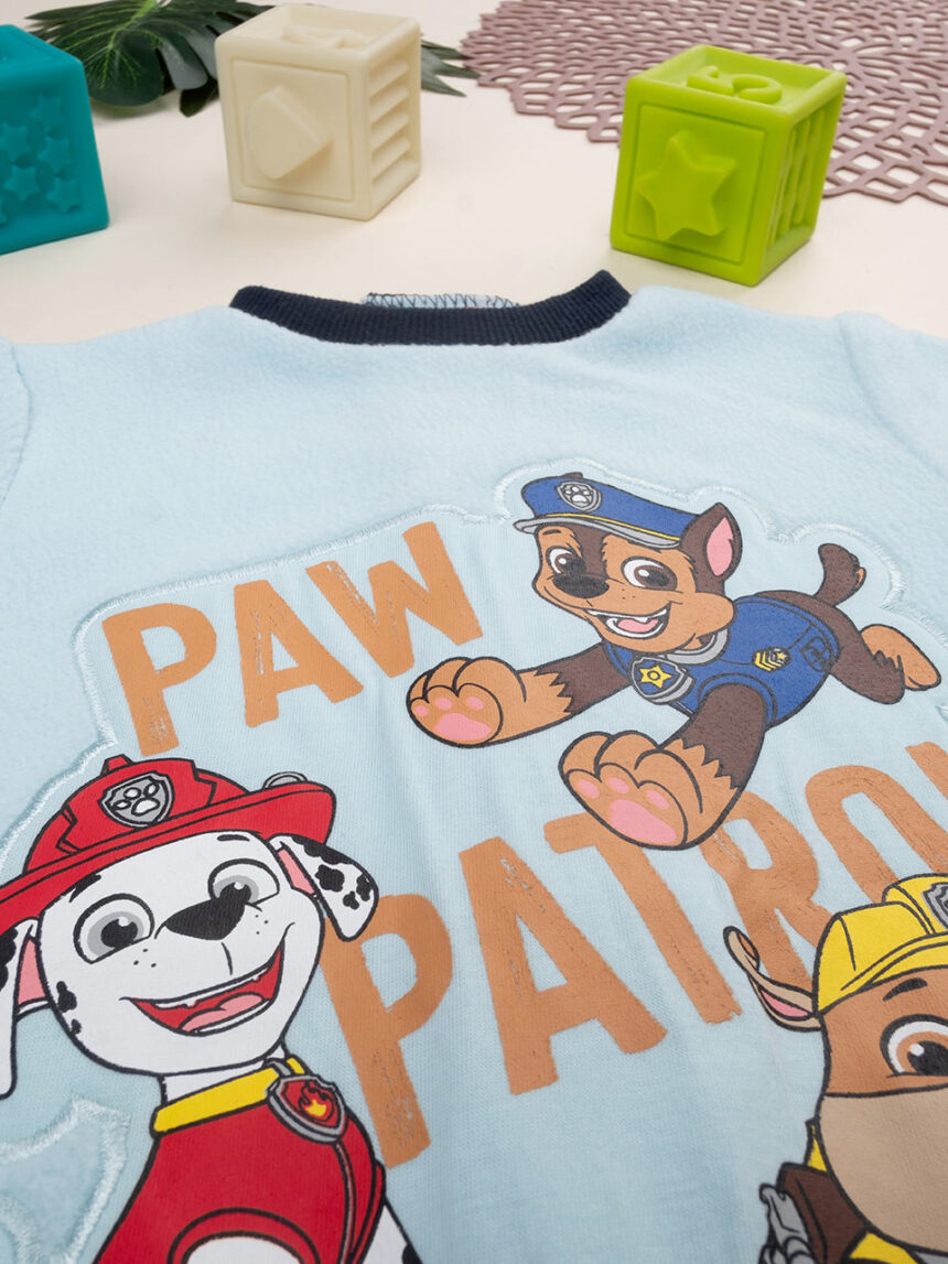 βρεφική ολόσωμη fleece πιτζάμα γαλάζια paw patrol για αγόρι - Prénatal