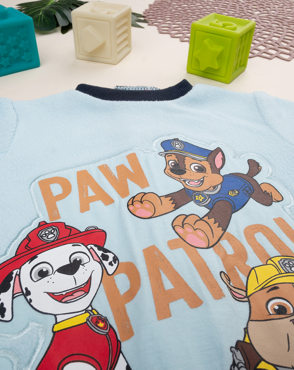 βρεφική ολόσωμη fleece πιτζάμα γαλάζια paw patrol για αγόρι - Prénatal