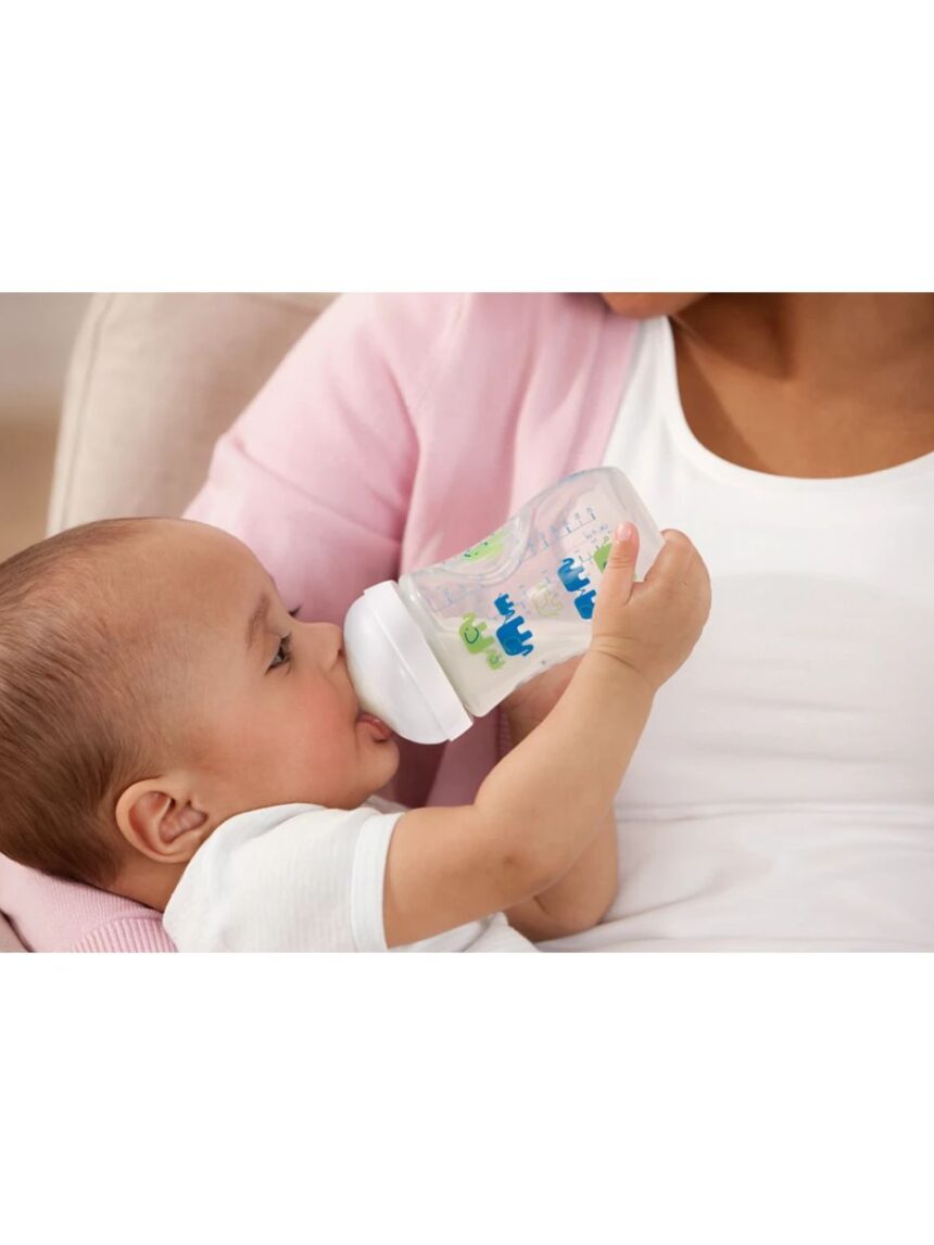 Philips avent σετ δώρου πλαστικό μπιμπερό 260ml +2 πιπίλεσ +1κλιπ elephant μπλε scd627/01 - Philips Avent