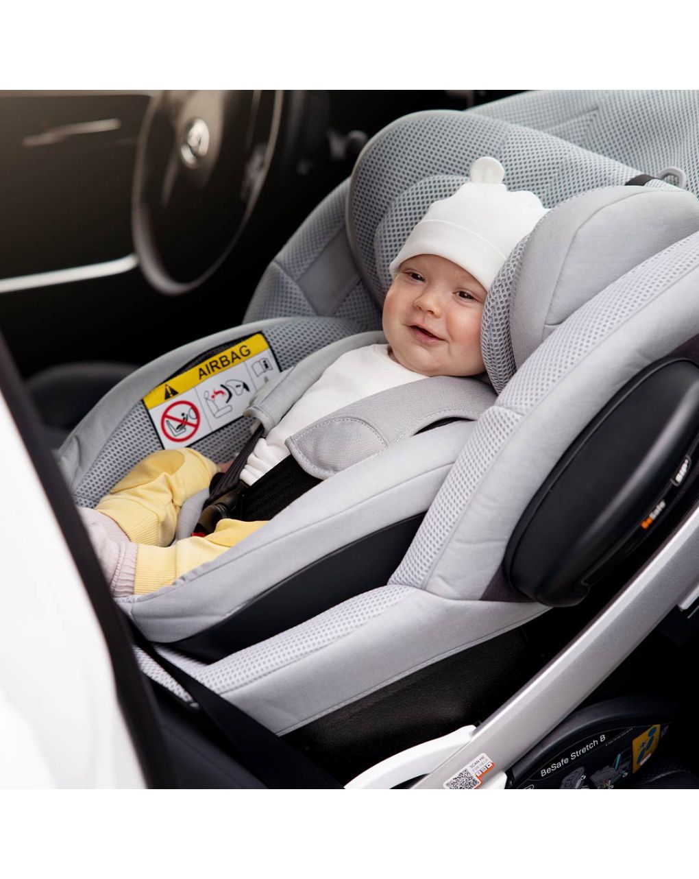 Besafe αντεστραμμένο κάθισμα αυτοκινήτου stretch b i-size (40-125cm) cloud melange 11025670.clm - Be Safe